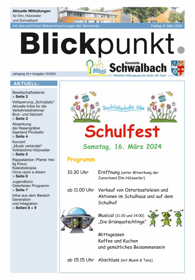 Blickpunkt Schwalbach Titelblatt 10/2024