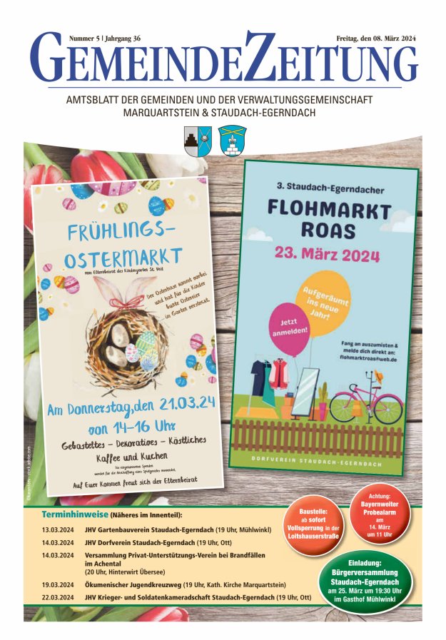 Marquartsteiner und Staudach-Egerndacher Nachrichten Titelblatt 05/2024