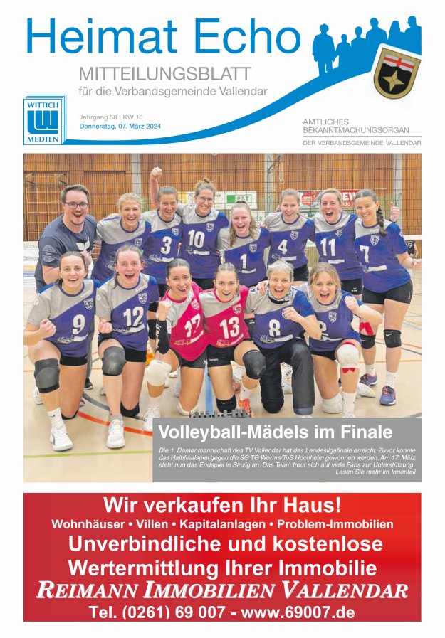 Heimat-Echo - Heimat- und Bürgerzeitung Verbandsgemeinde Vallendar Titelblatt 10/2024