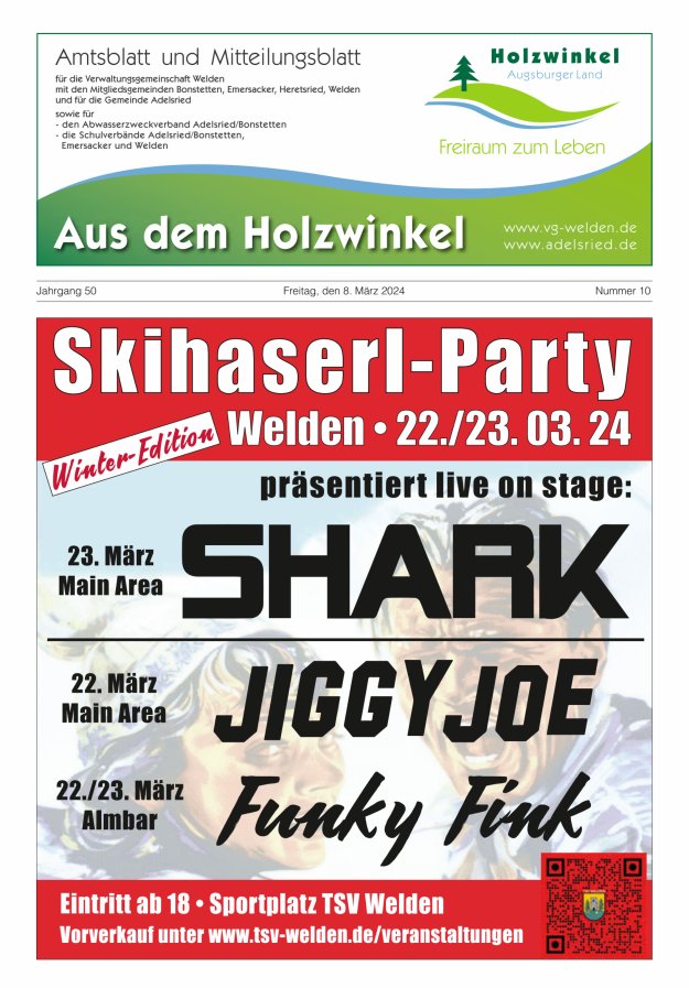 Aus dem Holzwinkel Amtsblatt u Mitteilungsblatt f VG Welden u GemAdelsried Titelblatt 10/2024