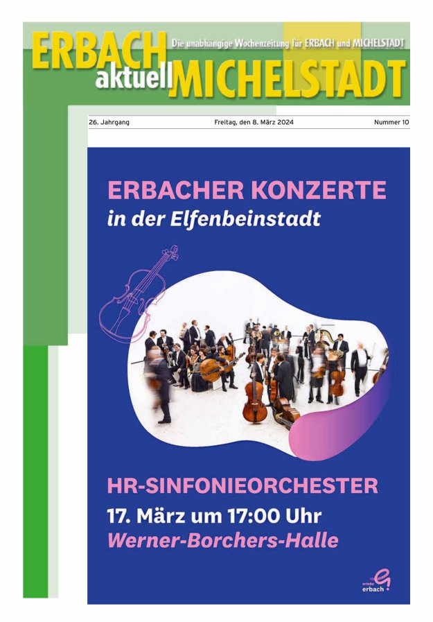 Erbach-Michelstadt aktuell Titelblatt 10/2024