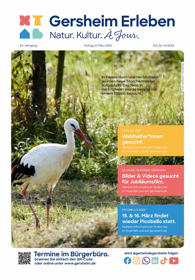 Bekanntmachungsblatt der Gemeinde Gersheim Titelblatt 10/2024