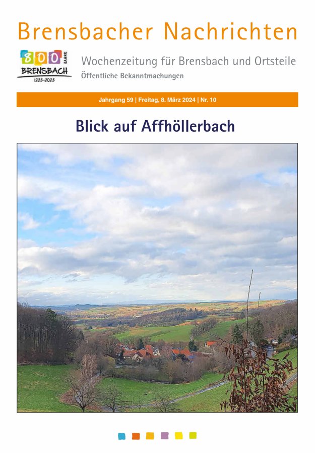 Brensbacher Nachrichten Titelblatt 10/2024