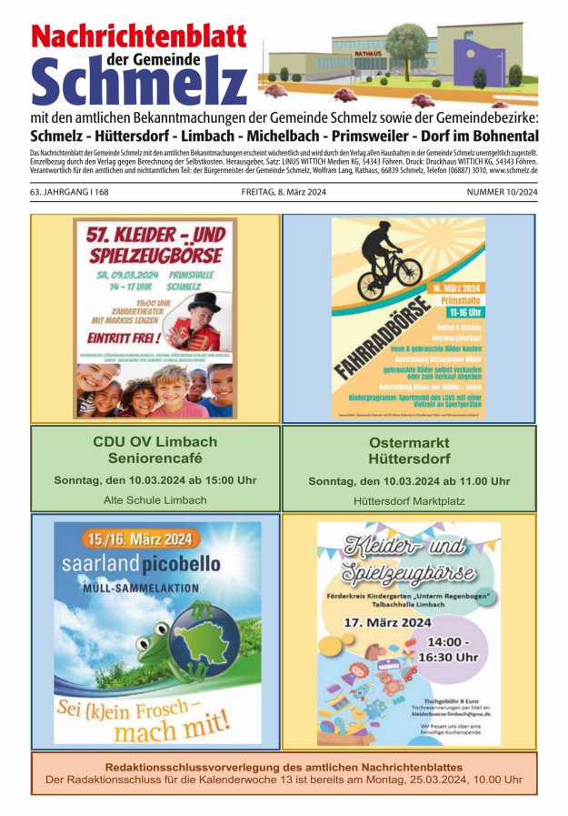 Nachrichtenblatt Schmelz Titelblatt 10/2024