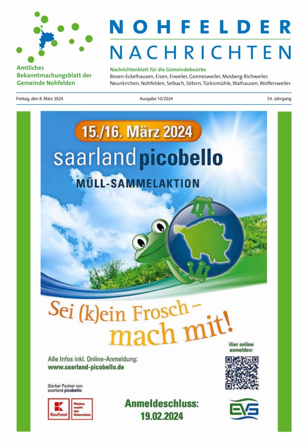 Nohfelder Nachrichten Titelblatt 10/2024