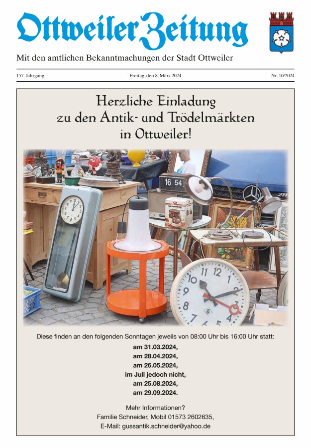 Ottweiler Zeitung Titelblatt 10/2024