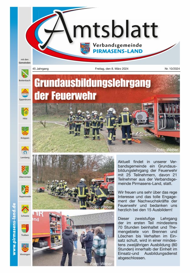 Amtsblatt VG Pirmasens-Land Titelblatt 10/2024