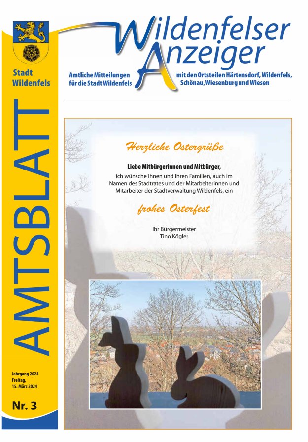 Wildenfelser Anzeiger Titelblatt 03/2024