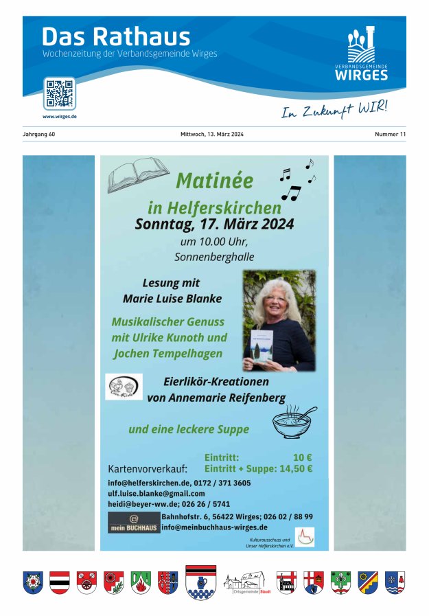 Das Rathaus - Informationen für die Bürger in der VG Wirges Titelblatt 11/2024