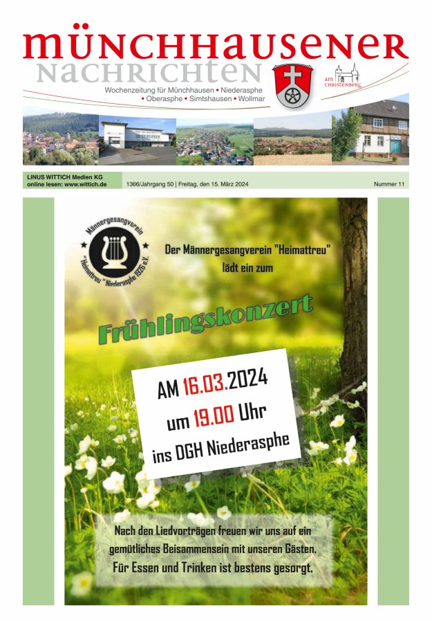 Münchhausener Nachrichten Titelblatt 11/2024