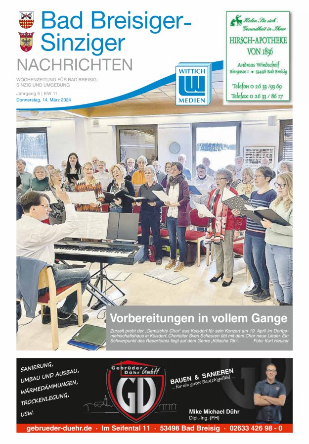 Bad Breisiger-Sinziger Nachrichten Titelblatt 11/2024