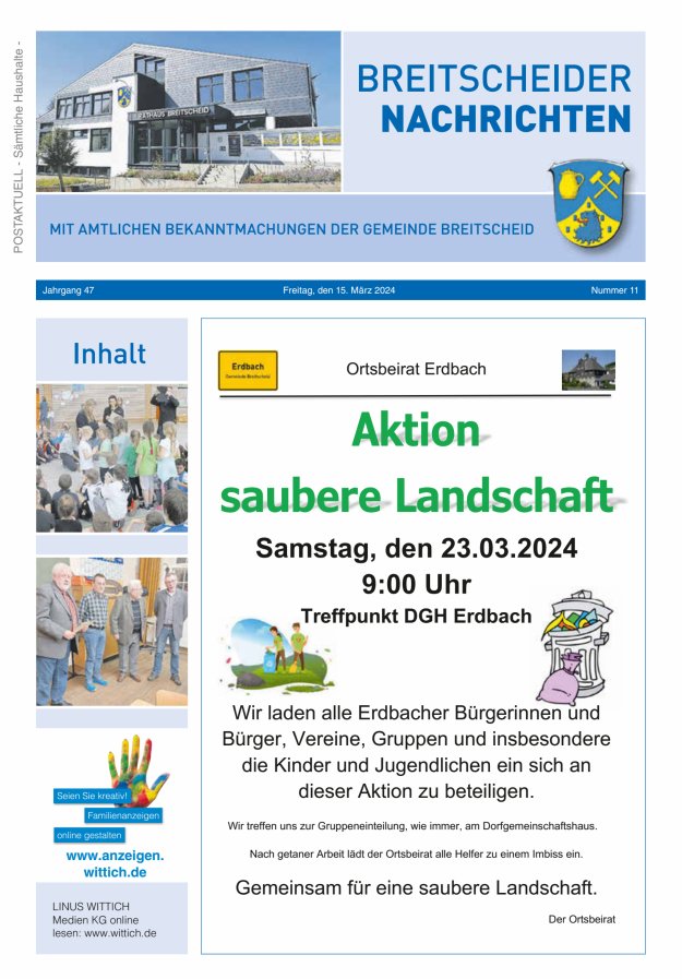 Breitscheider Nachrichten Titelblatt 11/2024