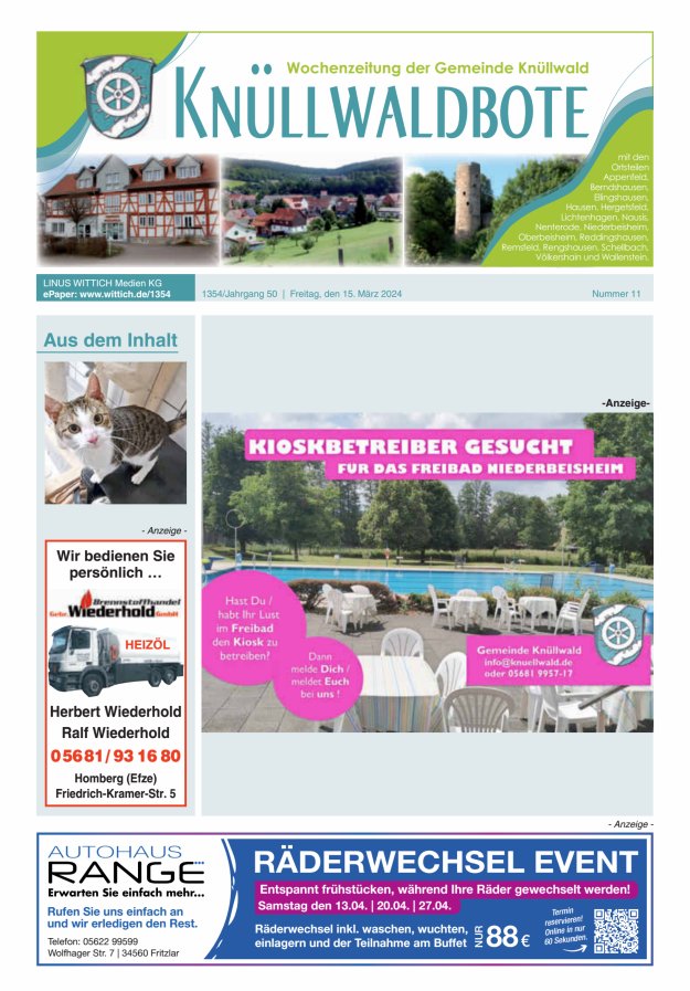 Knüllwaldbote Titelblatt 11/2024