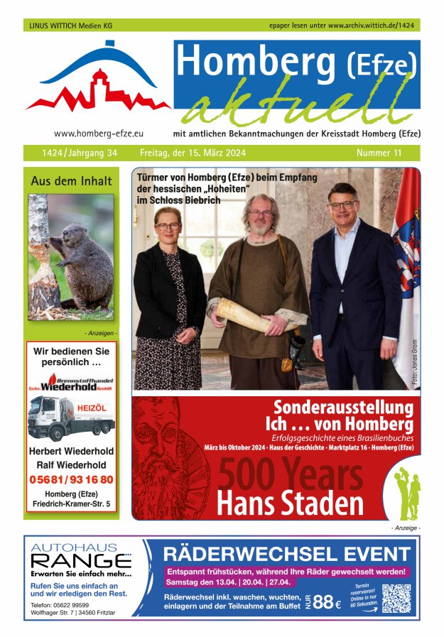Homberg Efze aktuell Titelblatt 11/2024