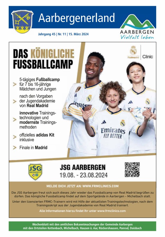 Aarbergenerland - Wochenblatt mit den amtlichen Bekanntmachungen Titelblatt 11/2024