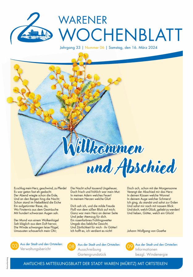 Warener Wochenblatt Titelblatt 06/2024
