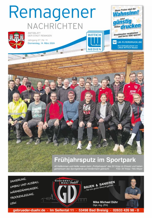 Remagener Nachrichten Titelblatt 11/2024