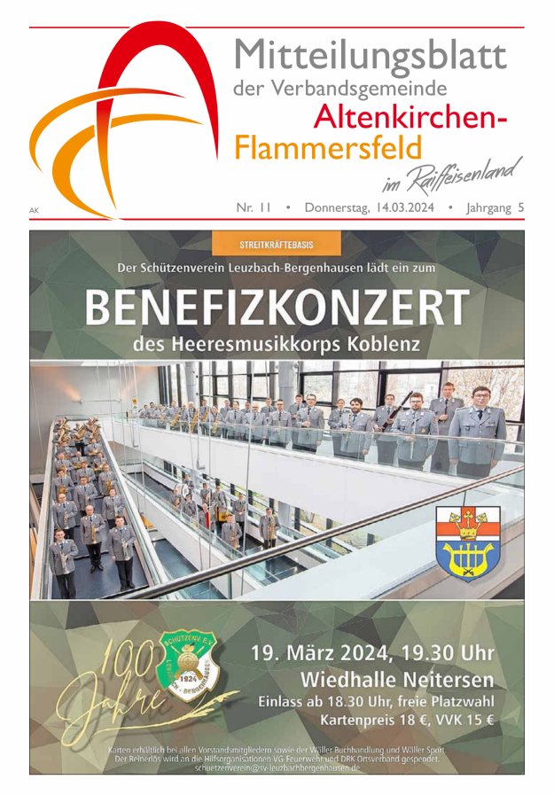 Mitteilungsblatt Verbandsgemeinde Altenkirchen-Flammersfeld Titelblatt 11/2024