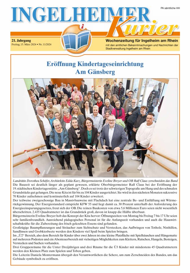 Ingelheimer Kurier Titelblatt 11/2024
