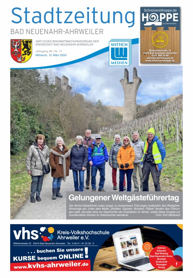 Stadtzeitung Bad Neuenahr-Ahrweiler Titelblatt 11/2024