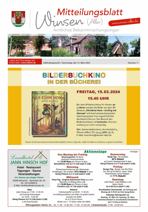 Mitteilungsblatt der Gemeinde Winsen Titelblatt 11/2024
