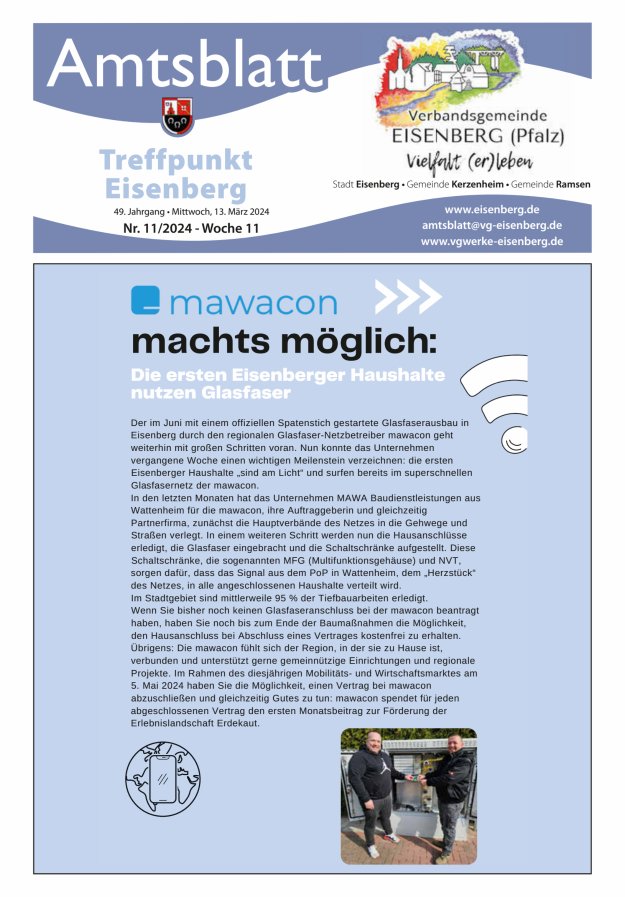 Treffpunkt Eisenberg Titelblatt 11/2024