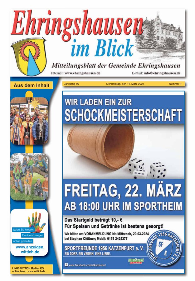 Mitteilungsblatt der Gemeinde Ehringshausen Titelblatt 11/2024