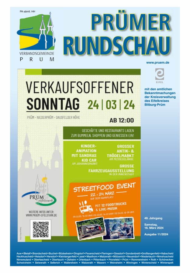 Prümer Rundschau Titelblatt 11/2024