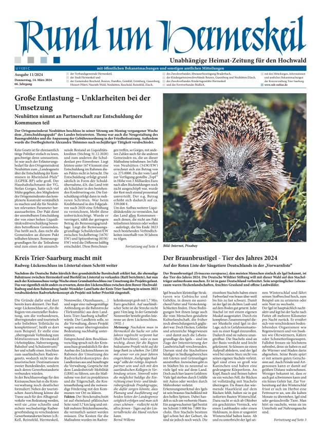 Rund um Hermeskeil Titelblatt 11/2024