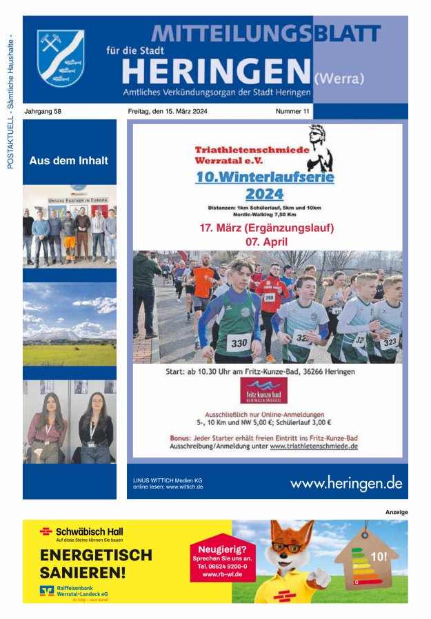 Mitteilungsblatt Heringen Titelblatt 11/2024
