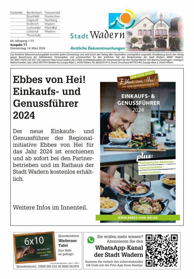 Stadt Wadern Titelblatt 11/2024