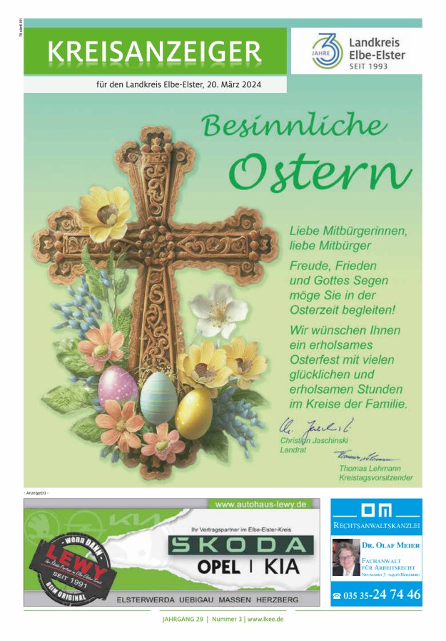 Kreisanzeiger für den Landkreis Elbe-Elster Titelblatt 03/2024