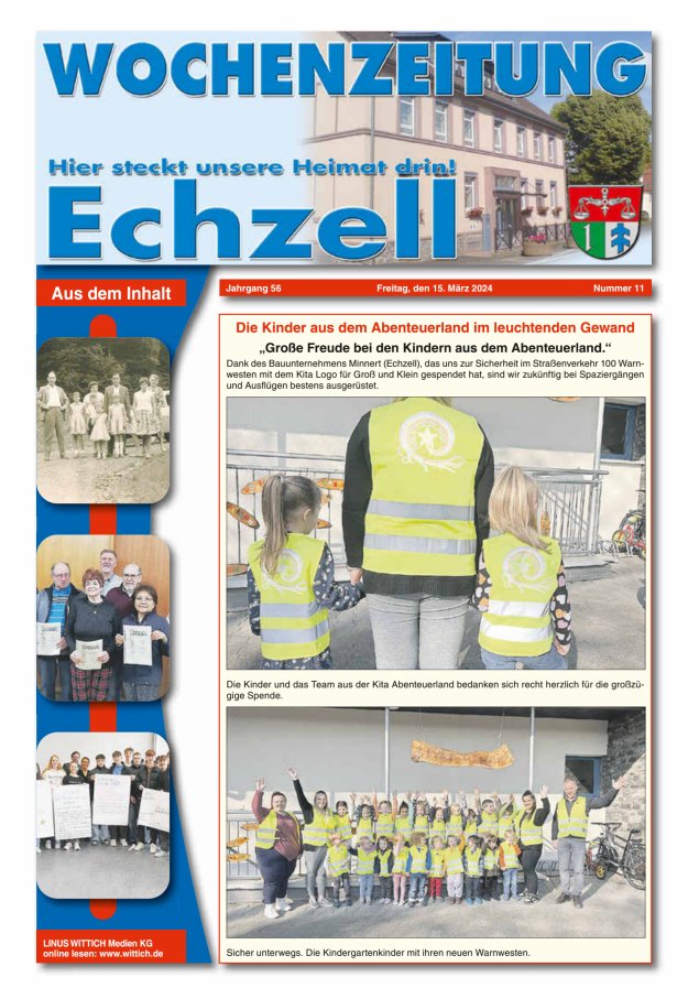 Wochenzeitung für die Gemeinde Echzell Titelblatt 11/2024