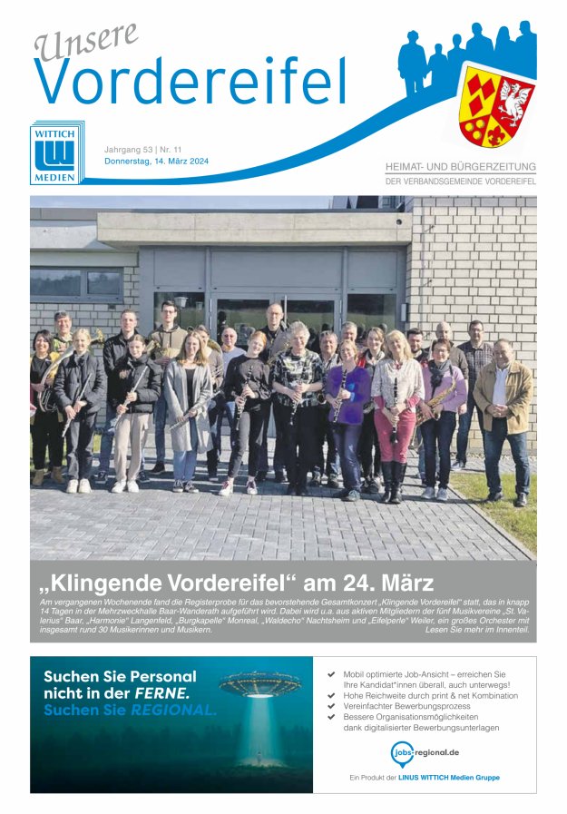Mitteilungsblatt Vordereifel - Heimat- u Bürgerzeitung der VG Vordereifel Titelblatt 11/2024