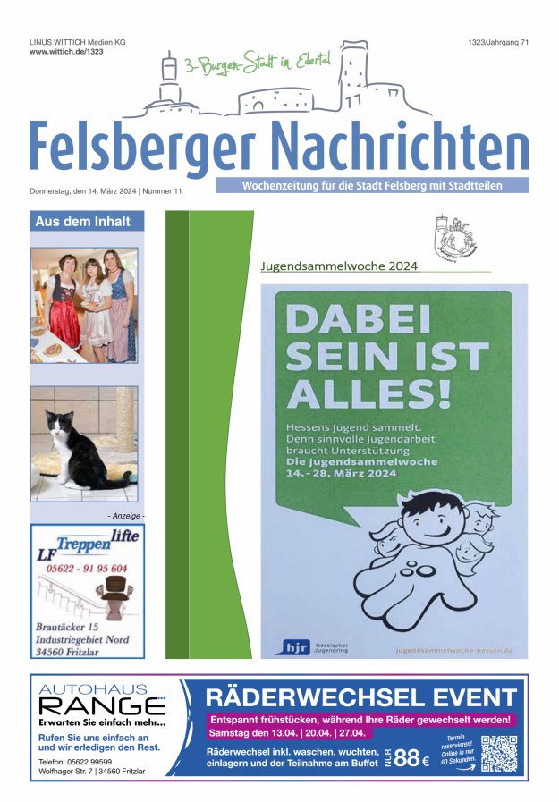 Felsberger Nachrichten Titelblatt 11/2024
