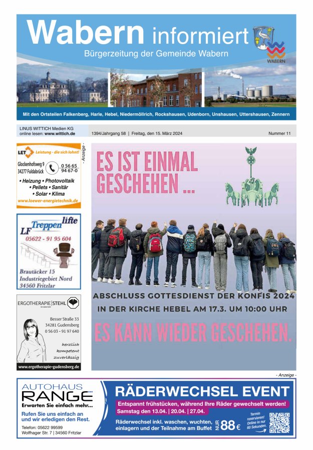 Wabern informiert Titelblatt 11/2024