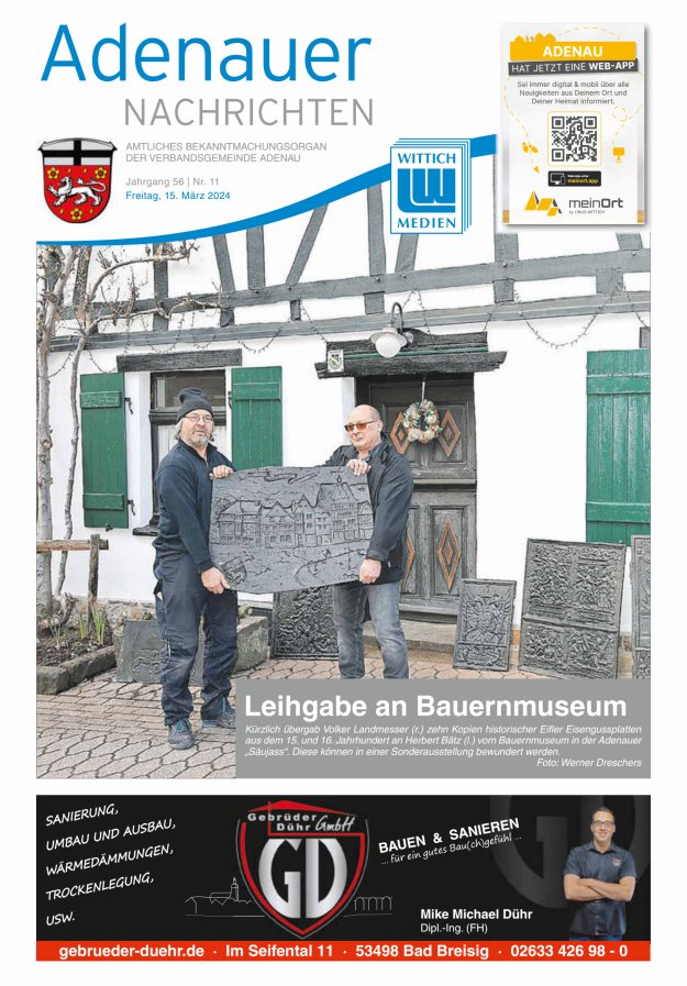 Adenauer Nachrichten Titelblatt 11/2024