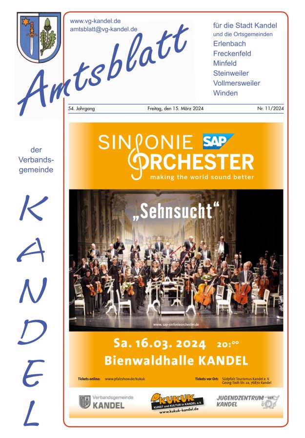 Amtsblatt VG Kandel Titelblatt 11/2024
