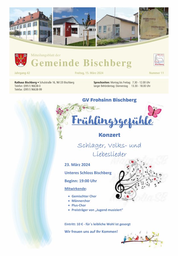 Mitteilungsblatt der Gemeinde Bischberg Titelblatt 11/2024