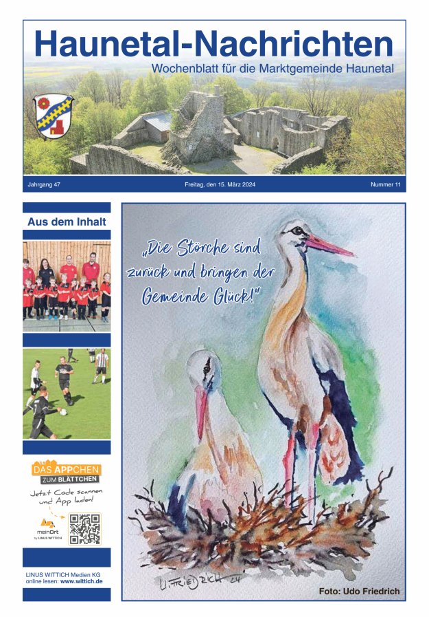 Haunetal-Nachrichten Titelblatt 11/2024