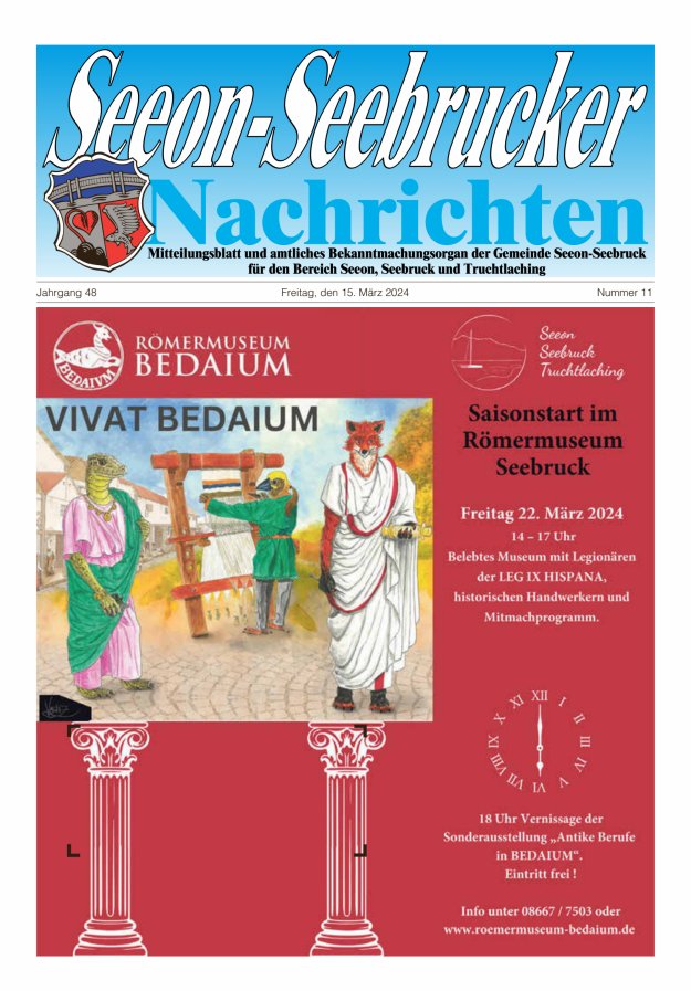 Seeon-Seebrucker Nachrichten Titelblatt 11/2024