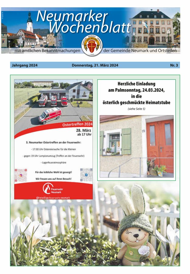 Neumarker Wochenblatt Titelblatt 03/2024