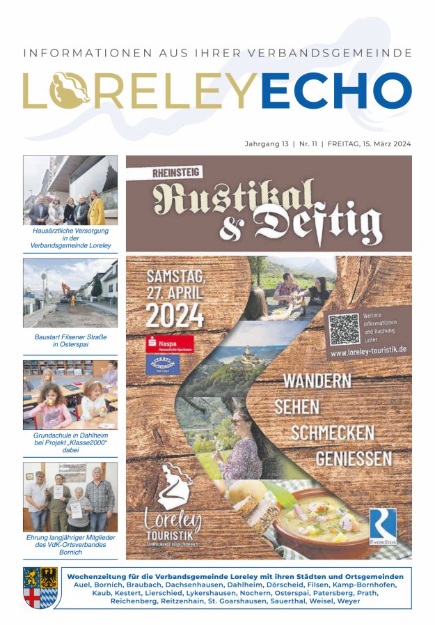 Loreley-Echo - Mitteilungsblatt der Verbandsgemeinde Loreley Titelblatt 11/2024