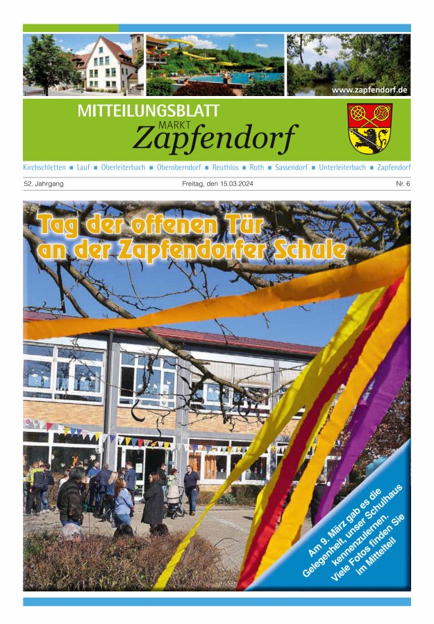 Mitteilungsblatt Markt Zapfendorf Titelblatt 06/2024