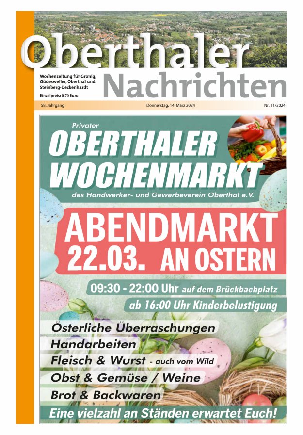 Oberthaler Nachrichten Titelblatt 11/2024