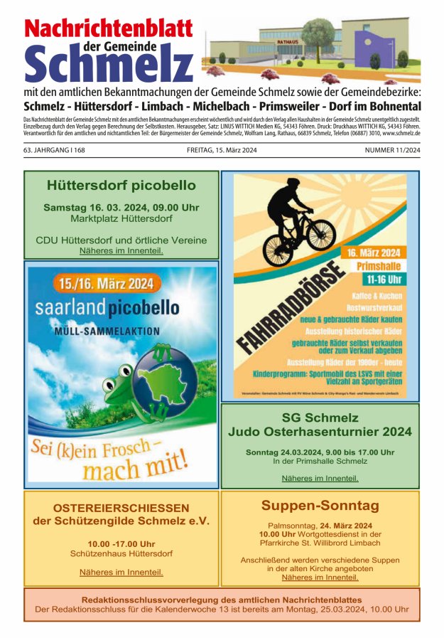 Nachrichtenblatt Schmelz Titelblatt 11/2024