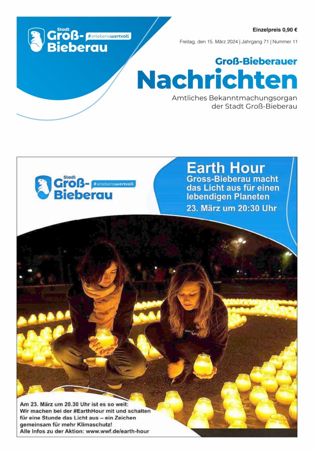 Groß-Bieberauer Nachrichten Titelblatt 11/2024