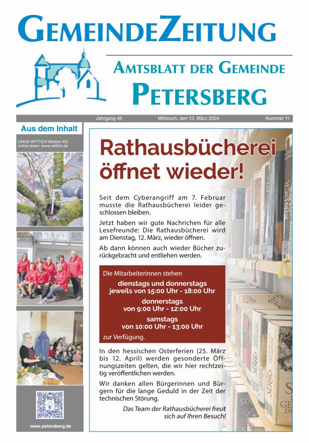 Amtsblatt Blickpunkt Petersberg Titelblatt 11/2024