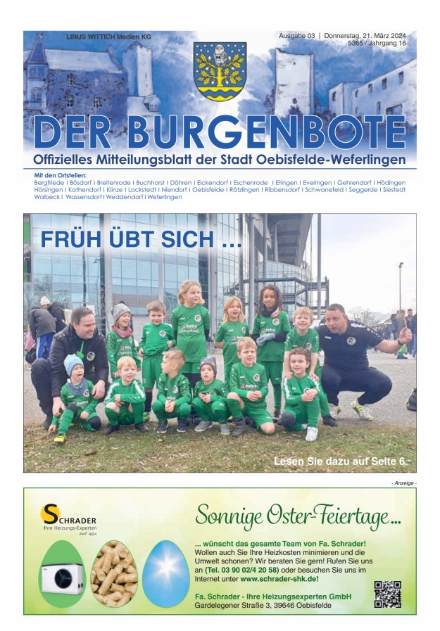 Mitteilungsblatt der Einheitsgemeinde Stadt Oebisfelde-Weferlingen Titelblatt 02/2024