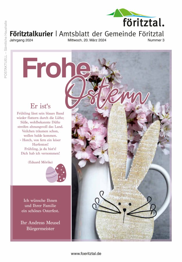 Amtsblatt der Gemeinde Föritztal Titelblatt 03/2024